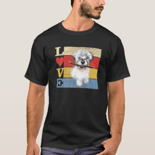 Hundar 365 Retro Kärlek Miniature Schnauzer Hund V T Shirt