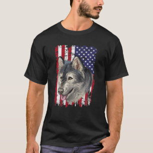 Hundar 365 Skruva amerikanska Flagga Alaska Malamu T Shirt