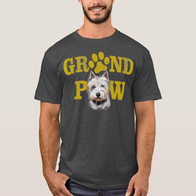Hundar 365 Westie Grand Tass Grandpaw Hund T Shirt (Framsida)