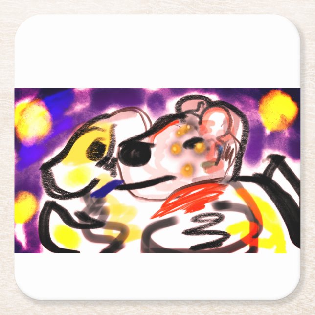 Hundar älskare nattetid underlägg papper kvadrat (Framsidan)