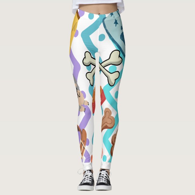 hundar älskare vibes gym leggings (Framsida)