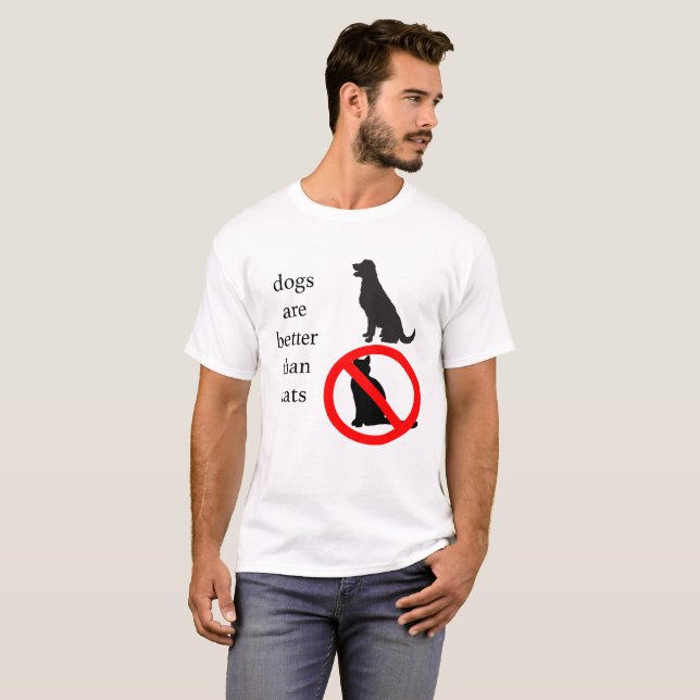 Hundar är bättre än katter tee shirt (Hel framsida)