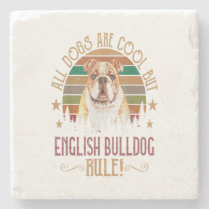 Hundar är Coola, men engelska Bulldog Curs Rule L Stenunderlägg