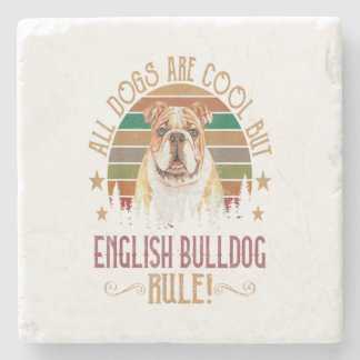 Hundar är Coola, men engelska Bulldog Curs Rule Lu Stenunderlägg