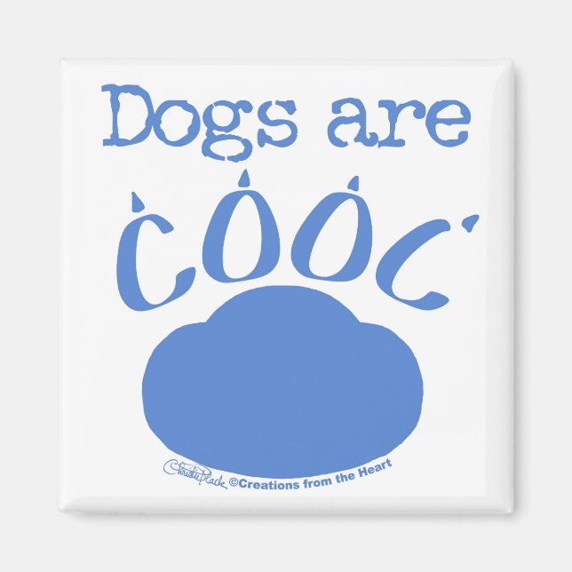 HUNDAR är Coola Paw-utskrift Magnet (Framsidan)