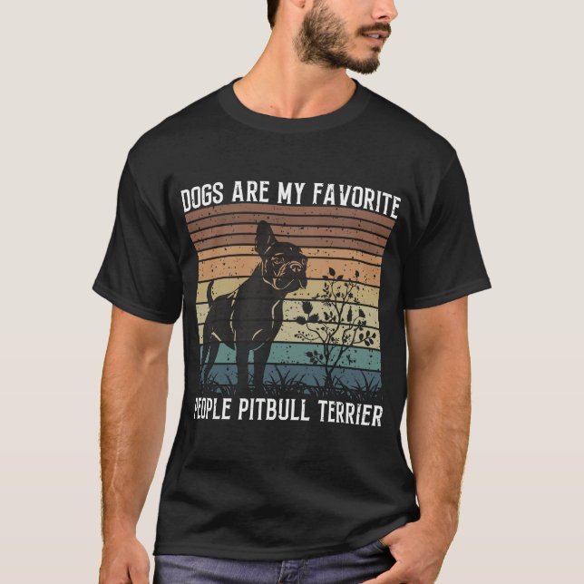 hundar är mina favoriter, pitbull-skräckare t shirt (Framsida)