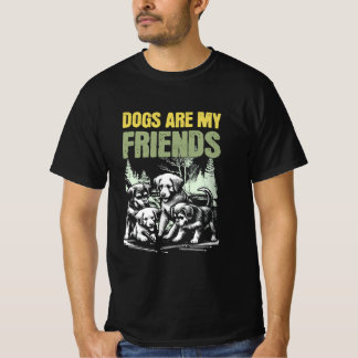 Hundar är mina vänner - Vintage Puppy Art T-Shirt