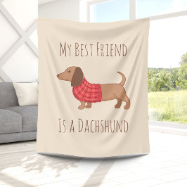 Hundar är mitt favoritfolk Dachshund Sause Hund Fleecefilt