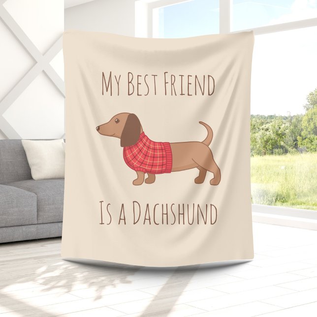 Hundar är mitt favoritfolk Dachshund Sause Hund Fleecefilt (Skapare uppladdad)