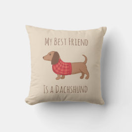 Hundar är mitt favoritfolk Dachshund Sause Hund Kudde