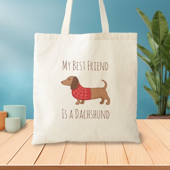 Hundar är mitt favoritfolk Dachshund Wiener Hund Tygkasse (Skapare uppladdad)