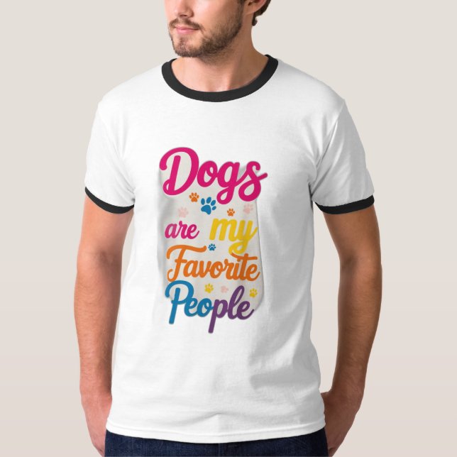Hundar är mitt favoritfolk t shirt (Framsida)