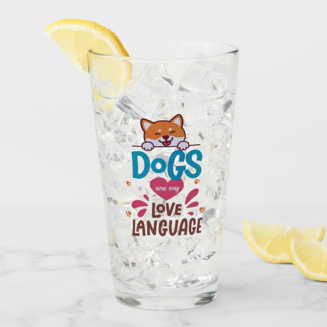 Hundar är mitt Kärlek språk Glaskopp (Framsida Ice)
