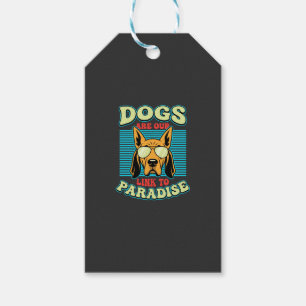 Hundar Är Vår Länk Till Paradiset Retro Vector Presentetikett