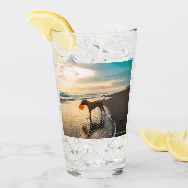 Hundar at play, tvåsidigt, glaskopp (Framsida Ice)