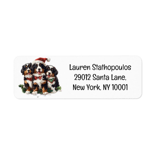 Hundar av julberget returadress etikett (Framsidan)