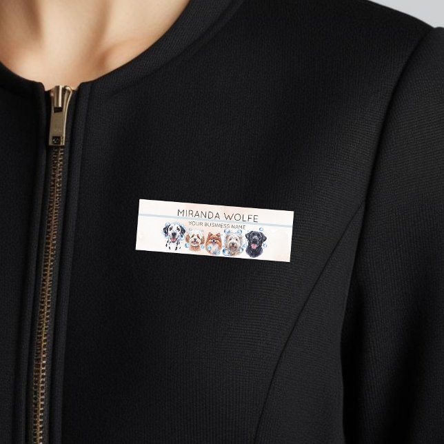 Hundar-bad med bubblor, vattenfärg namnbricka (Skapare uppladdad)