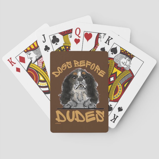 HUNDAR BEFORE DUDES Cavalier Kung Charles Spain Casinokort (Baksidan)