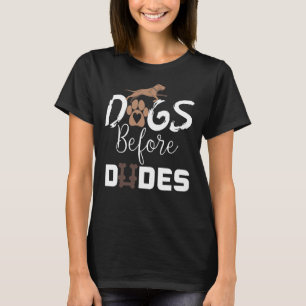 Hundar before Dudes Funny Pitbull Hundälskares Ide T Shirt