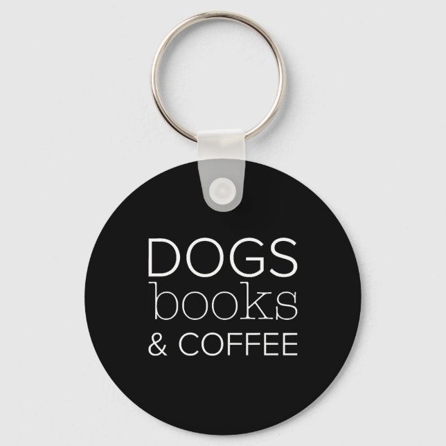 Hundar Bokar Coffee Bookworm Hund Mamma Nyckelring (Framsida)