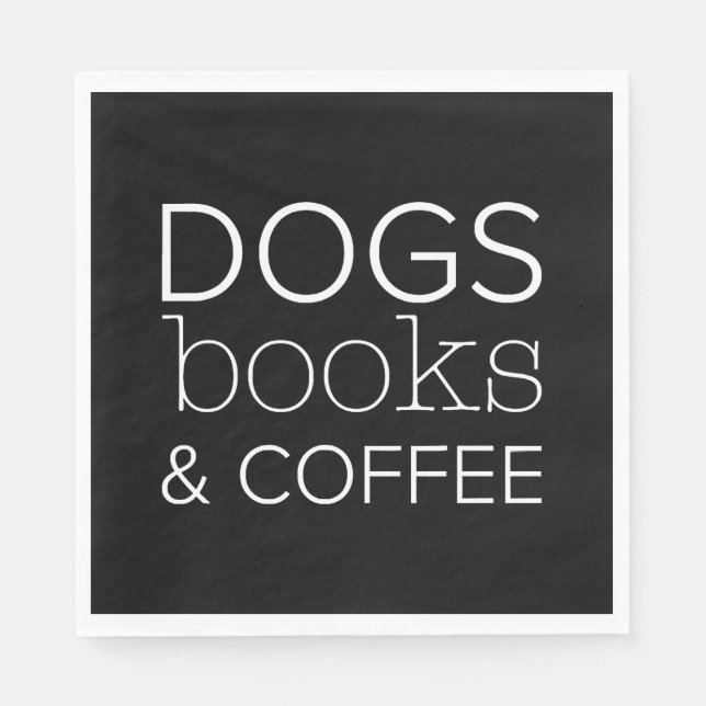 Hundar Bokar Coffee Bookworm Hund Mamma Pappersservett (Framsidan)