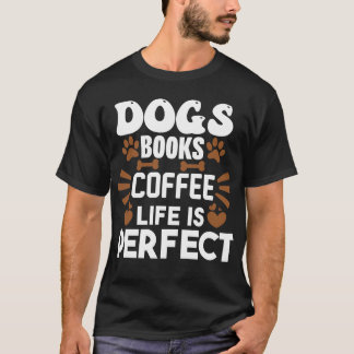 hundar bokar-Coolan Puppies Kaffe Älskare läser T Shirt