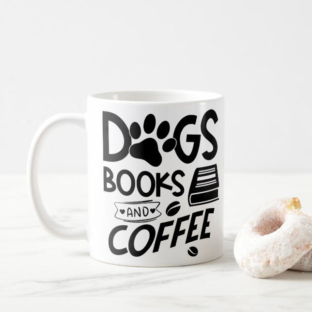 Hundar Bokar-kaffetypografi, offertläsning Kaffemugg (Med munk)