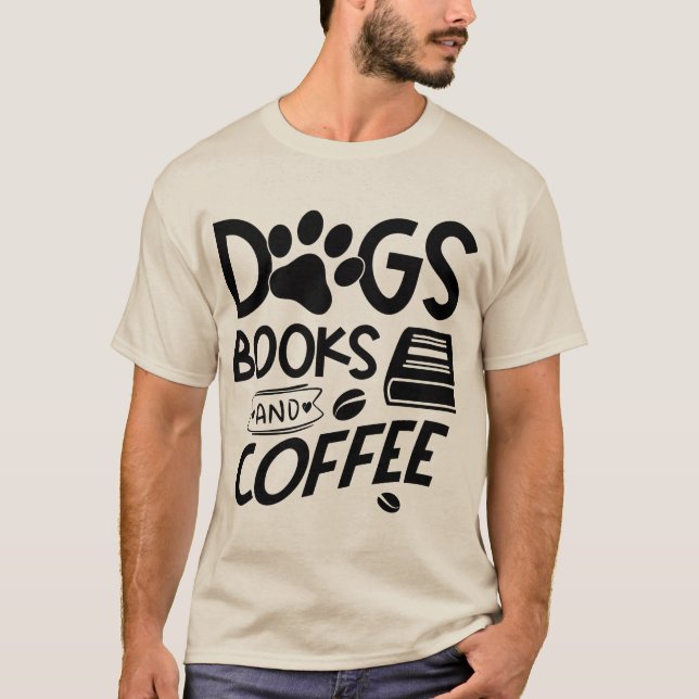 Hundar Bokar-kaffetypografi, offertläsning T Shirt (Framsida)
