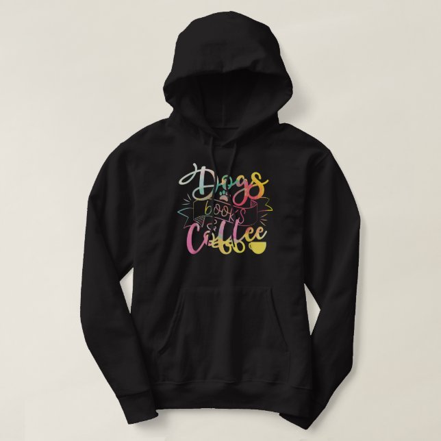 Hundar Bokar och kaffetransport Hoodie (Design framsida)