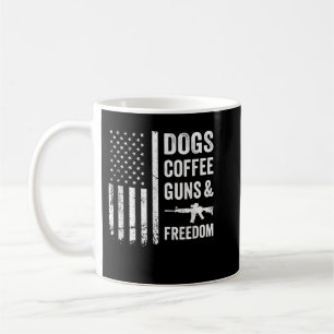 HUNDAR COFFEE GUNS & FREEDOM - Funny Pro Gun Ameri Kaffemugg