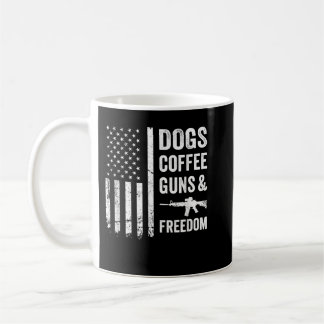 HUNDAR COFFEE GUNS & FREEDOM - Funny Pro Gun Ameri Kaffemugg