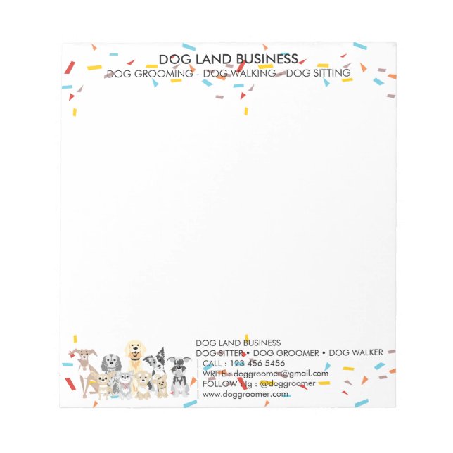 Hundar Confetti Geometric Anteckningsblock (Framsida)