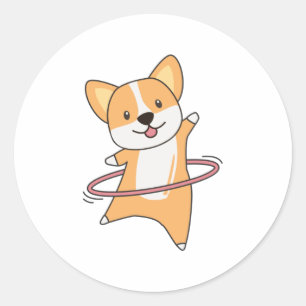 Hundar Corgi Hullern Sport Cute Hund Funny Runt Klistermärke
