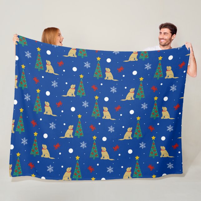 Hundar Crabs Julgran Fleece Blanket (På plats)