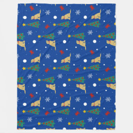 Hundar Crabs Julgran Fleece Blanket