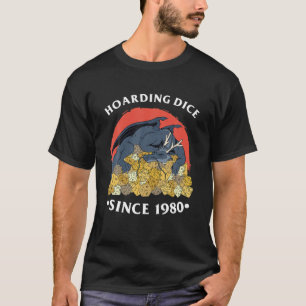 Hundar Dice sedan 1980 Dragon D20 Fantasy Tabl T Shirt
