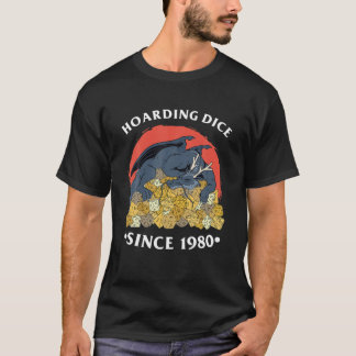 Hundar Dice sedan 1980 | Dragon D20 Fantasy Tabl T Shirt