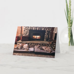 Hundar efter Fireplace Helgkort