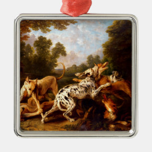 Hundar Fighting (av Frans Snyders) Julgransprydnad Metall