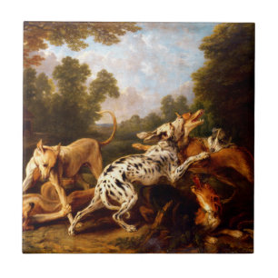 Hundar Fighting (av Frans Snyders) Kakelplatta