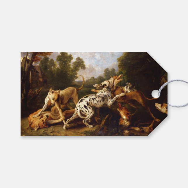 Hundar Fighting (av Frans Snyders) Presentetikett (Framsidan (Horisontell))