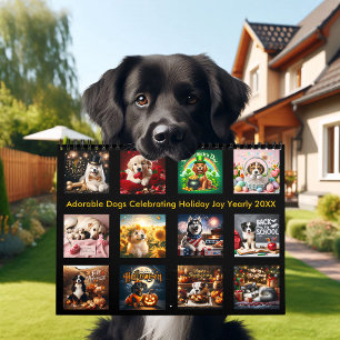 Hundar firar Helgdag Joy Yarly 20XX Kalender