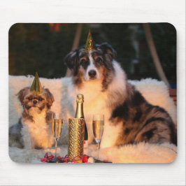 Hundar firar nyår musmatta