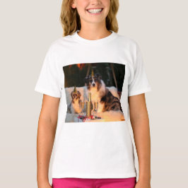 Hundar firar nyår t shirt
