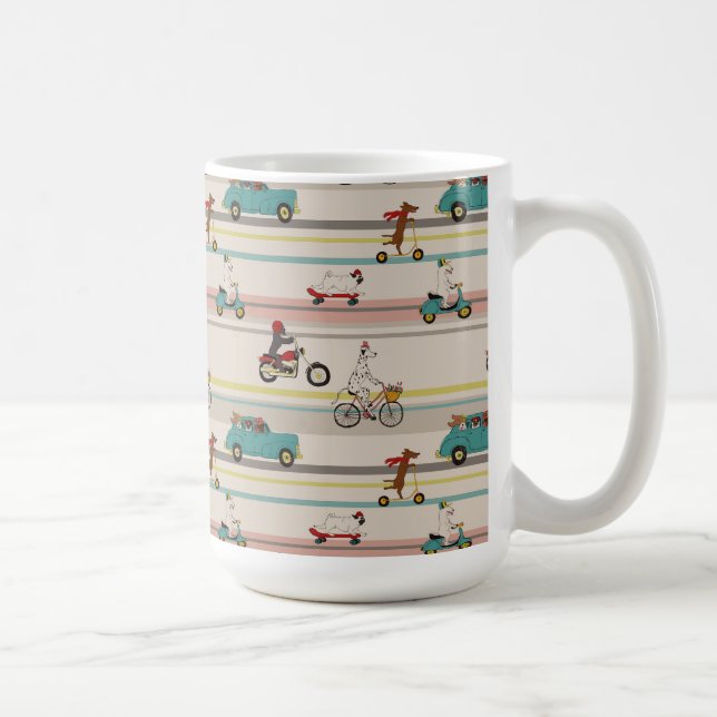 HUNDAR FLYTTA i FORDON MÖNSTER Kaffemugg (Höger)