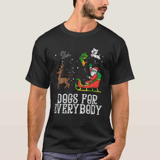 Hundar för alla Santa Funny Julafton T Shirt (Framsida)