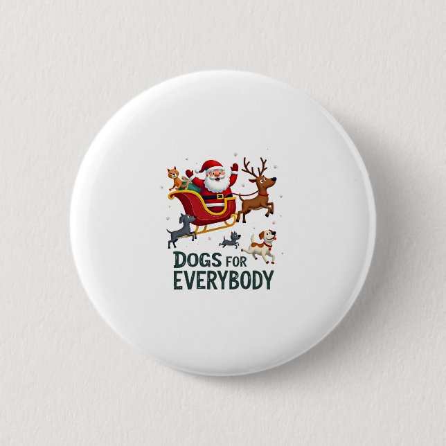 Hundar För Alla Tomte Rolig Jul Xmas (2) Knapp (Framsida)