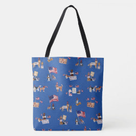 HUNDAR FÖR DEMOKRATI Patriotisk blå Totebag Tygkasse