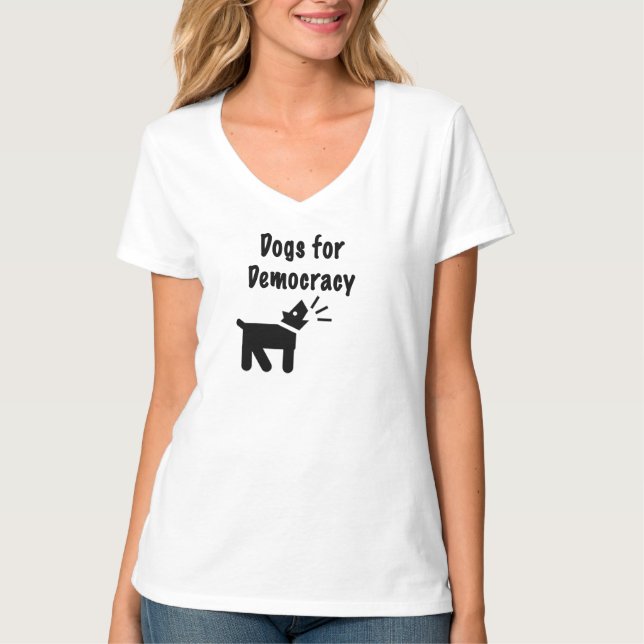 Hundar för demokrati t shirt (Framsida)