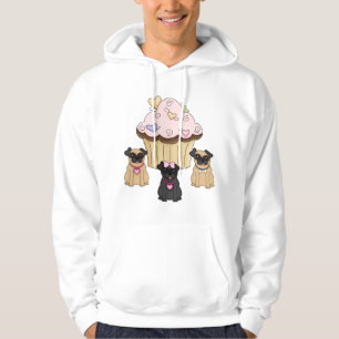 Hundar för en mops för muffin söta hoodie